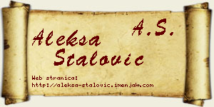 Aleksa Stalović vizit kartica